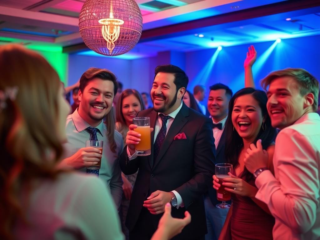photo of a fun corporate partyфото