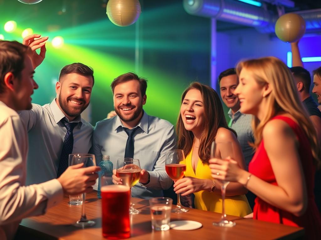 photo of a fun corporate partyфото