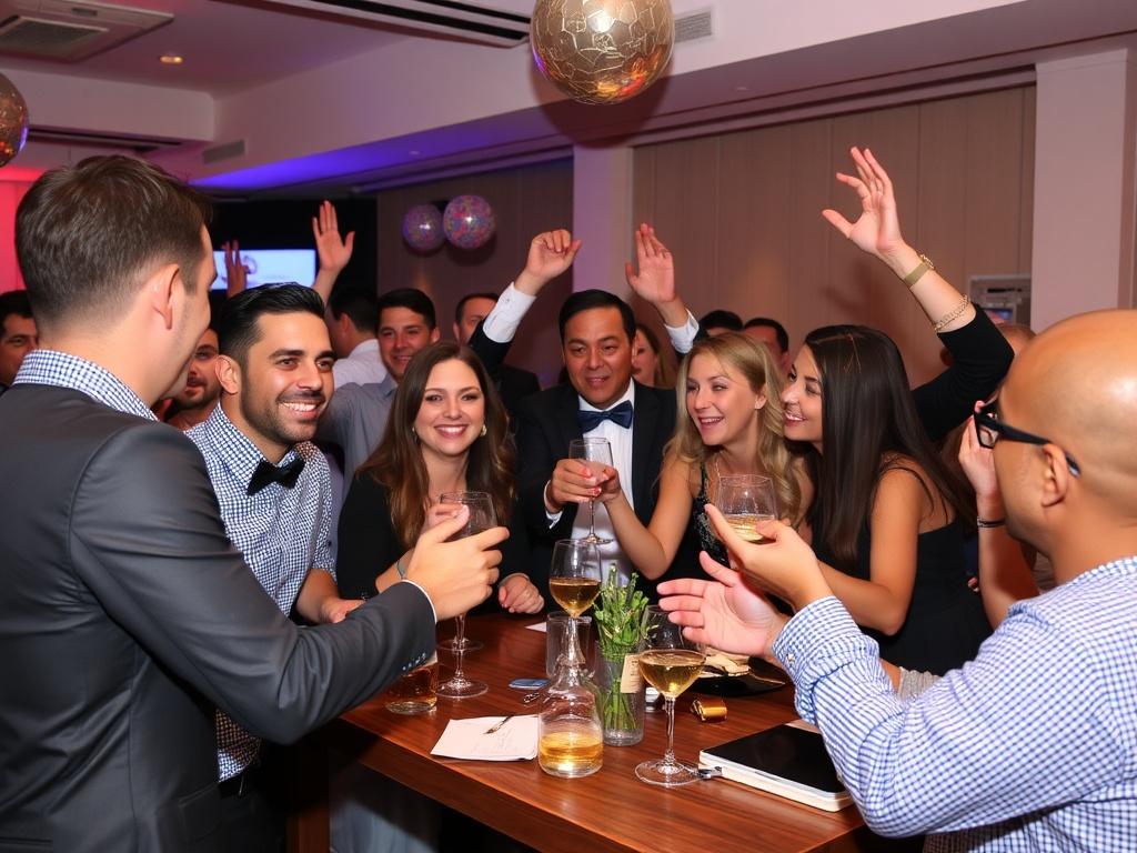 photo of a fun corporate partyфото