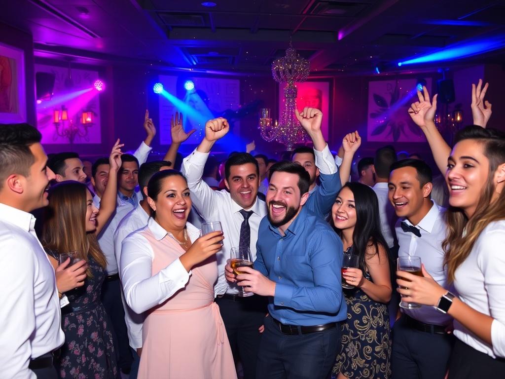 photo of a fun corporate partyфото
