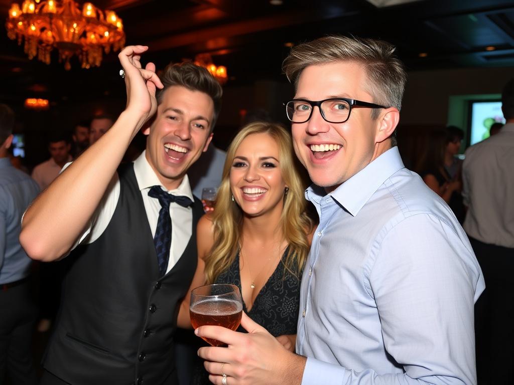 photo of a fun corporate partyфото