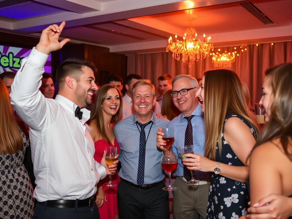 photo of a fun corporate partyфото